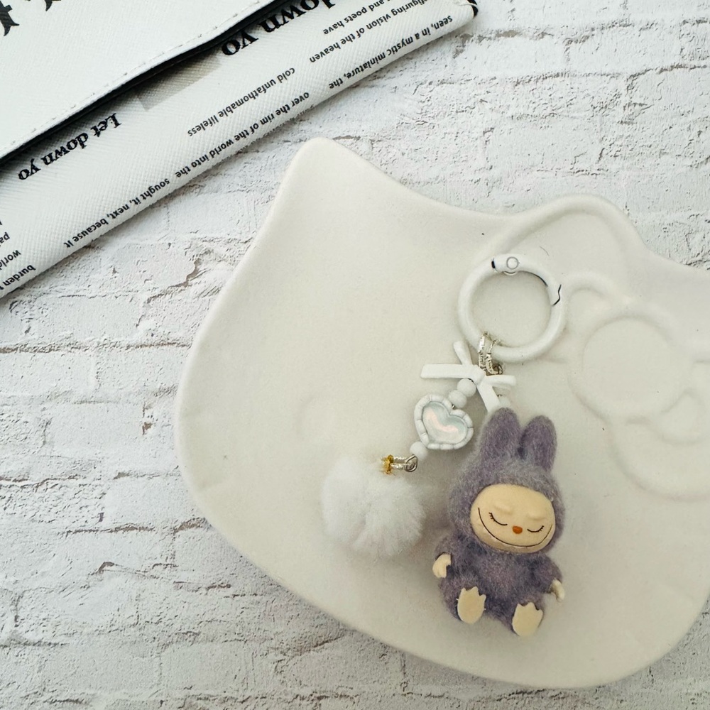Cute Kawaii Keychain with Pom Pom